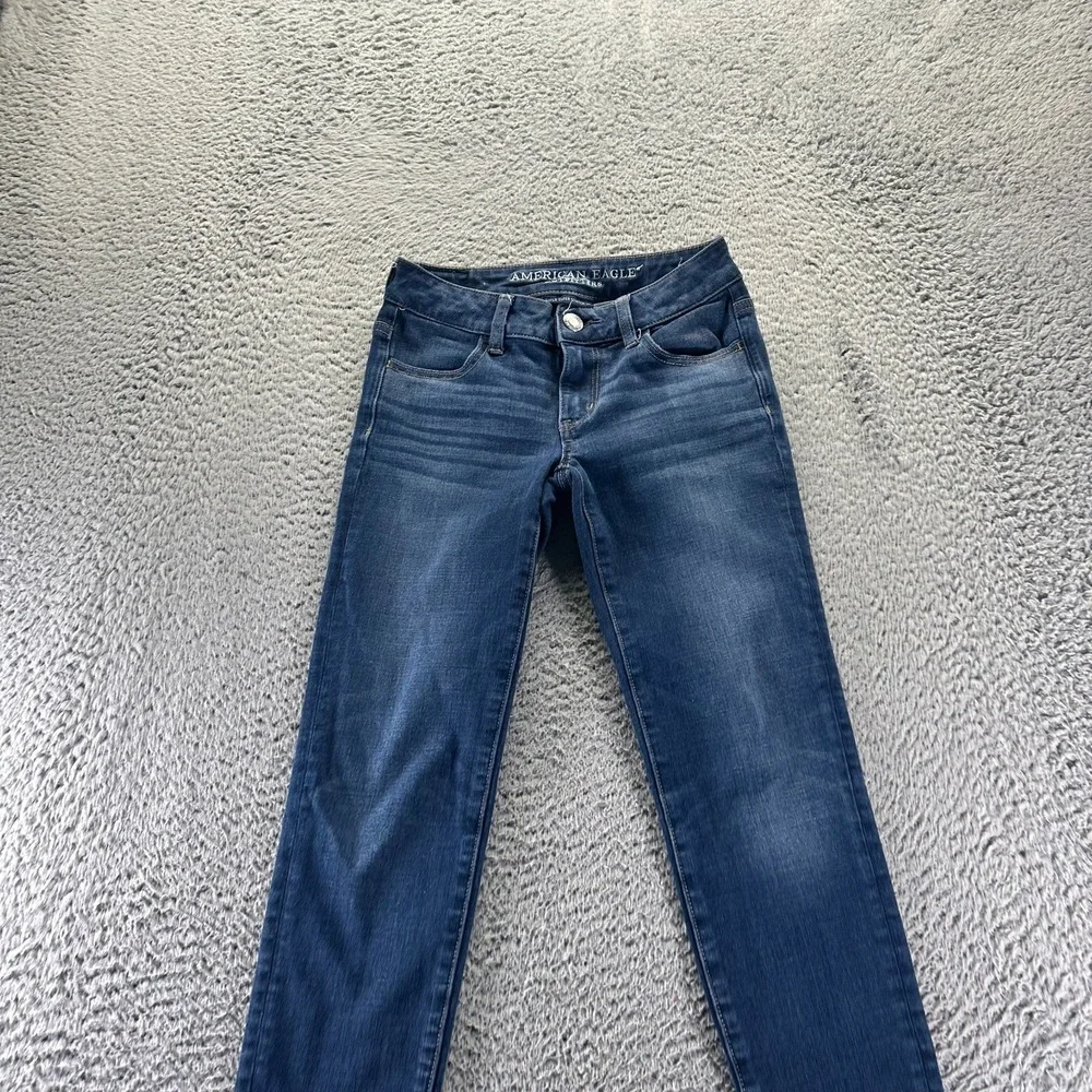 American Eagle Outfitters X4 Jeans Womens 00 Blue Denim‎ Jegging Faded Stretch